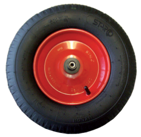 Kruiwagenwiel massief rubber wiel met stalen velg en as belastbaarheid 150 kg 